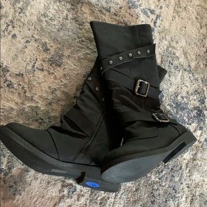 Brand new black studded boots